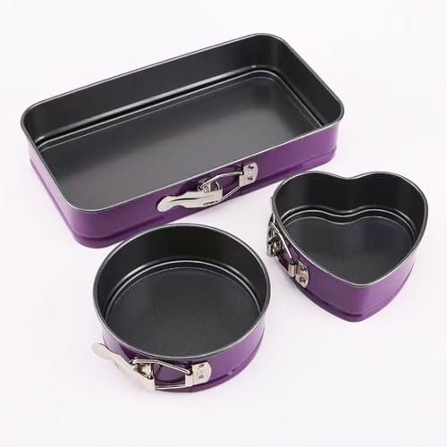 3pcs Set Cake Moulds Carbon Steel Leakproof Bakeware Set Springform
