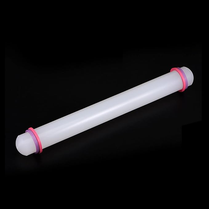 HARFINGTON Fondant Rolling Pin 13 Inch x 1.38 Inch Adjustable Guide Rings - Image 3