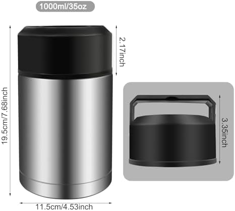 35oz Soup Thermos, Stainless Steel Thermos for Hot Food, Wide