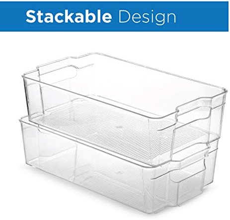 8-Pack Clear Plastic Pantry Organizer Bins