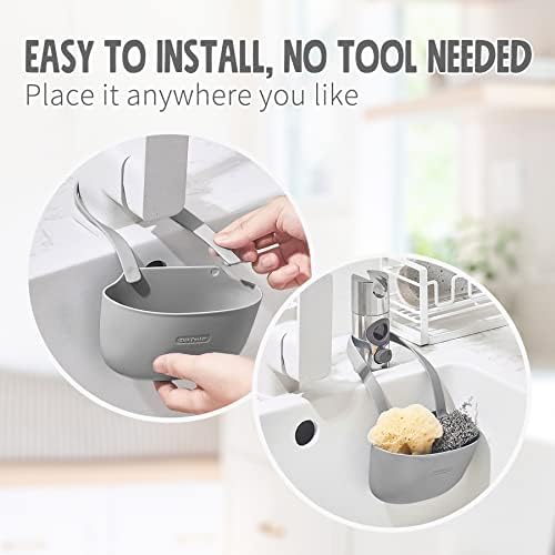 Sophie & Panda Silicone Sponge Holder, Set of 2, White and Grey