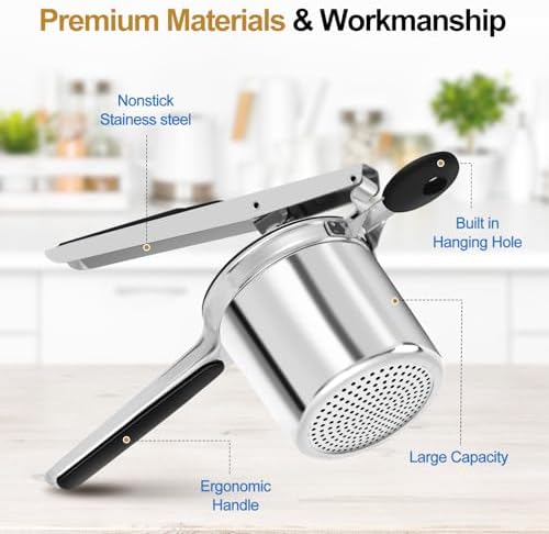 AHFLRITO Potato ricer, Heavy Duty Ricer for Mashed Potatoes, Large