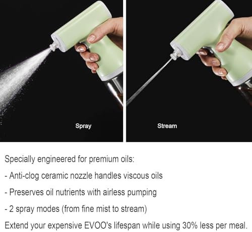 Electric Oil Sprayer, 9oz/260ml Glass Bottle, Black