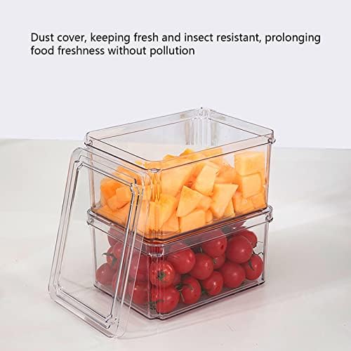 3Pack Clear Plastic Stackable Food Containers With Lids, Vegetable
