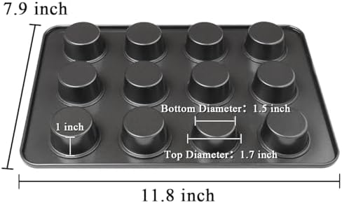 12 Cup Mini Small Muffin Cupcake Pan for Toaster Oven Air Fryer