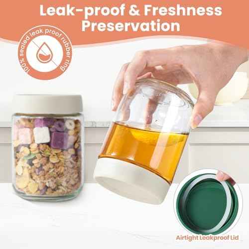 12Pack Overnight Oats Containers, 16oz, 8oz & 4oz