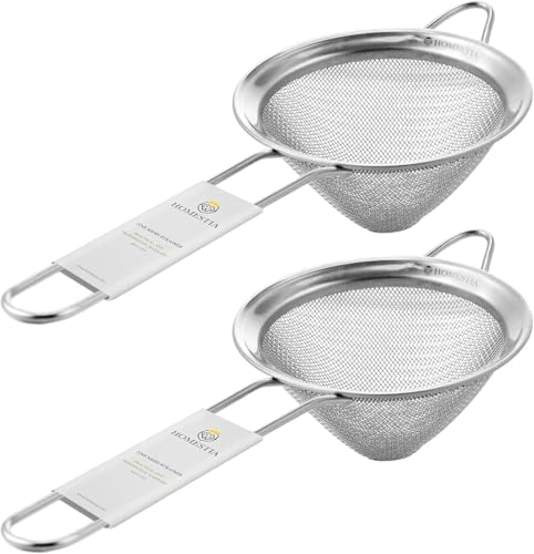 Homestia 2 Pack Stainless Steel Fine Mesh Strainer, Sieve Sifter For