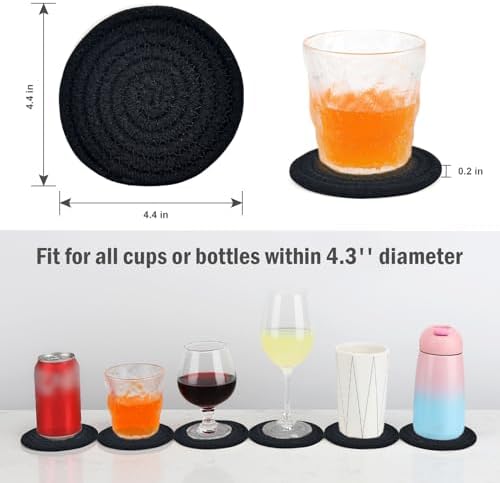 ABenkle Woven Coasters for Drinks Set of 6, Boho Absorbent Drinking