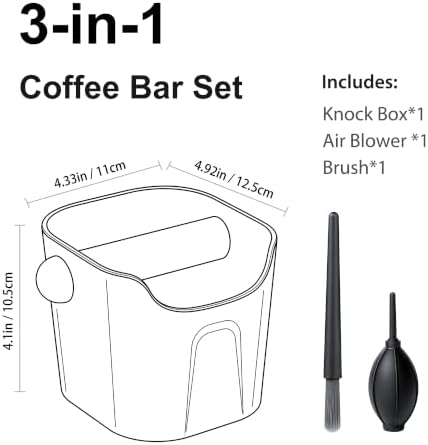 Li&Zhao Espresso Puck Knock Box - Plastic Coffee Grounds Bin with