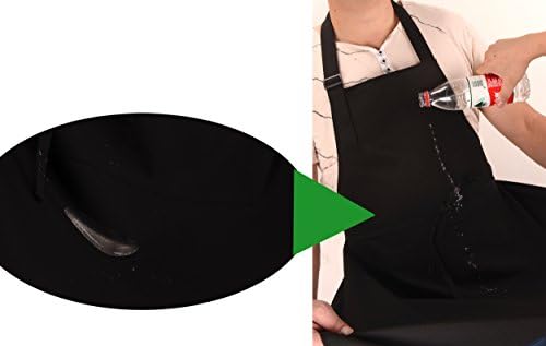 Black Professional Resist Water Adjustable Extra Long Bib Apron 3