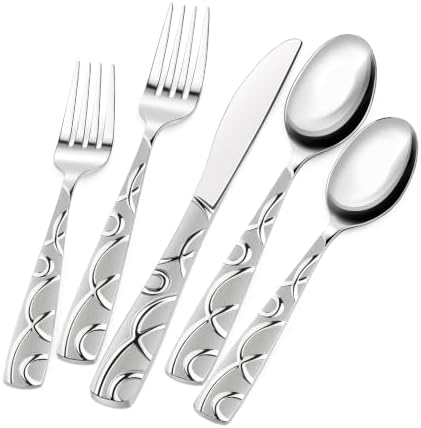 Silverware Set for 4, 20 Piece Stainless Steel Flatware Cutlery Set