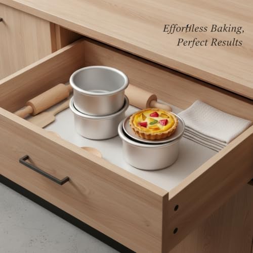Round Mini Cake Pan Set, 3 Inch Aluminum Alloy with Removable Bottom