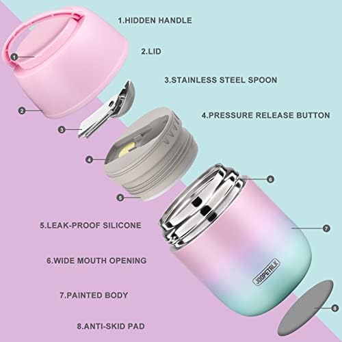 17 oz Insulated Lunch Containers Hot Food Jar, Wide Mouth Soup Thermo