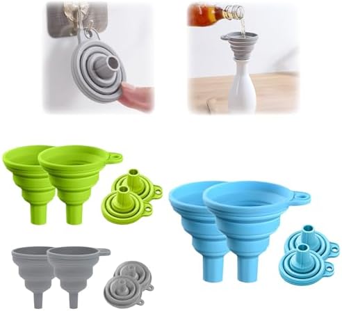 Kitchen Funnel Set, 2026 New Food Grade Silicone Collapsible Funnels