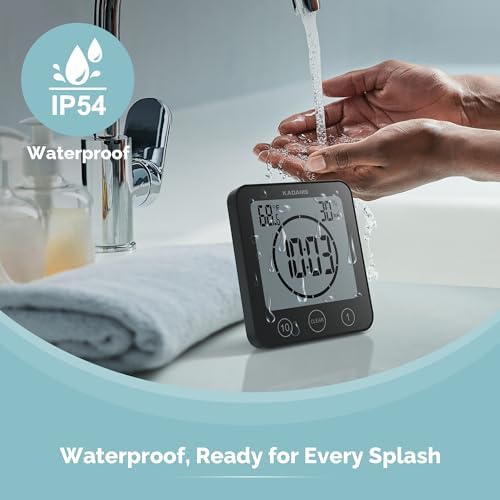 KADAMS Waterproof Shower Clock with Countdown Timer