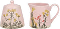Elegant and Modern Pink Sugar Bowl and Creamer Set for Tea and Coffee