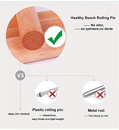 Non-stick Rolling Pin Wood Dough Roller Classic for Baking Cookie