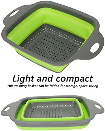 Collapsible Colander Set, Silicone Kitchen Strainer Set, Colander for