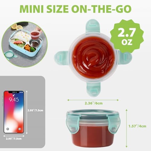 Freshmage 2.7 oz Salad Dressing Container to Go with Leakproof Lids