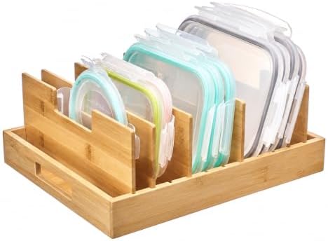 Vtopmart Large Bamboo Lid Organizers with 7 Extra Tall Dividers for