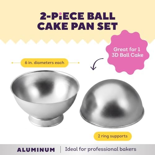 Wilton Aluminum 3D Sports Ball Cake Pan Set, Made Without PFAS