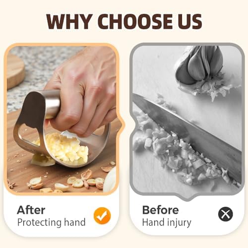 Stainless Steel Garlic Press with Peeler and Brush (1)