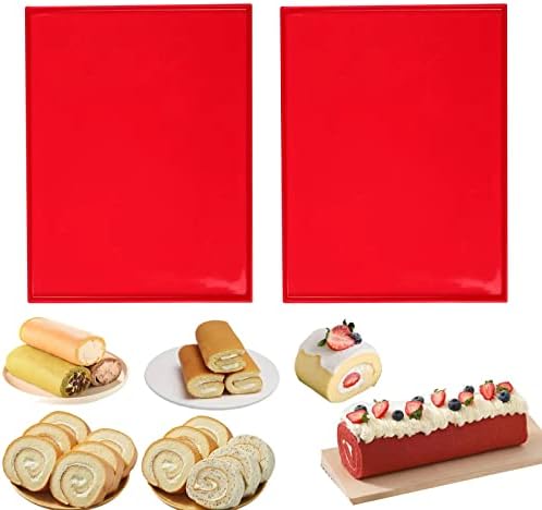 Silicone Swiss Roll Cake Mat - 2Pcs Silicone Baking Mat, Jelly Roll