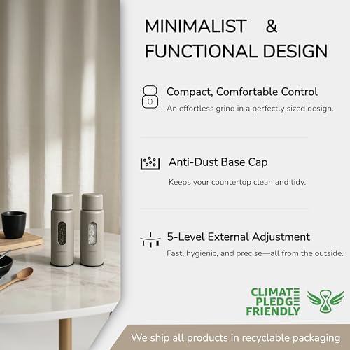 Manual Salt and Pepper Grinder Set, 2 Packs, Sage