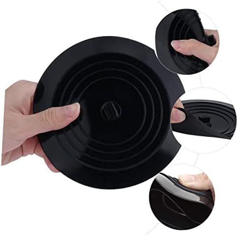 4 Pcs Silicone Bathtub Drain Covers for Kitchen Sink Bathroom Black