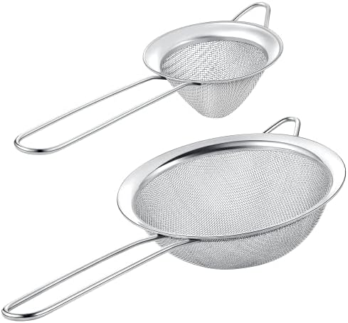 Set of 2 Stainless Steel Mesh Strainers for Kitchen - 5.5 inch Round