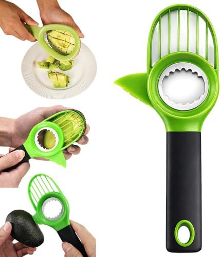 3 in1 Avocado Tool Split, Pit, and Slice, Avocado 3 Piece Set