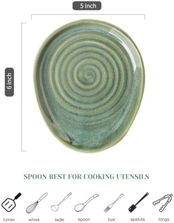 Ceramic Spoon Rest for Stove Top, Spoon Holder for Kitchen Counter