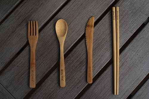 RIGWA FRESH BOWL SET - SNOWBIRD - Ceramic Coated Stainless Steel Insulated Bowl Set - 40 oz and 20 oz Vacuum Sealed Food Bowls with Lids - Complementary Bamboo Utensil Set - Non-Toxic & BPA Free