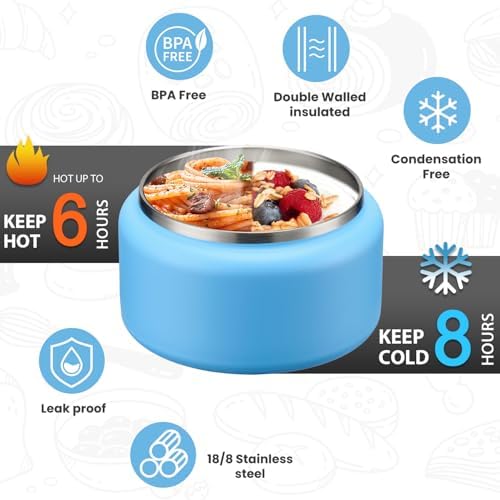 Itslife 13.5oz Vacuum Insulated Soup Thermo for Hot Food, Kids Lunch