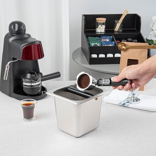 Restaurantware Espresso Knock Box - 1 Case - 6" Inch Deep Stainless
