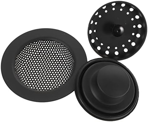 3 Piece Black Stainless Steel Sink Strainer Stopper Set