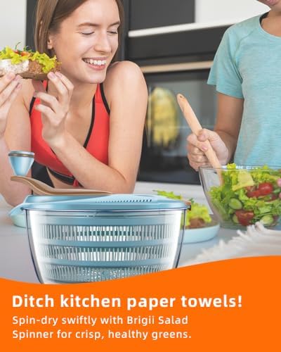 Brigii Salad Spinner, 4.24 Quart Lettuce Spinner, Vegetable Spinner