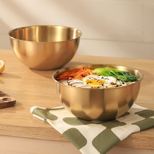 Stainless Steel Salad Bowls Set of 2 Mixing Bowl with Measurement