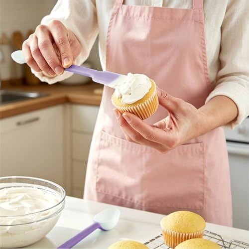 Jar Scraper Set of 3, Long Handle Silicone Spatula Spoon for Deep Jars