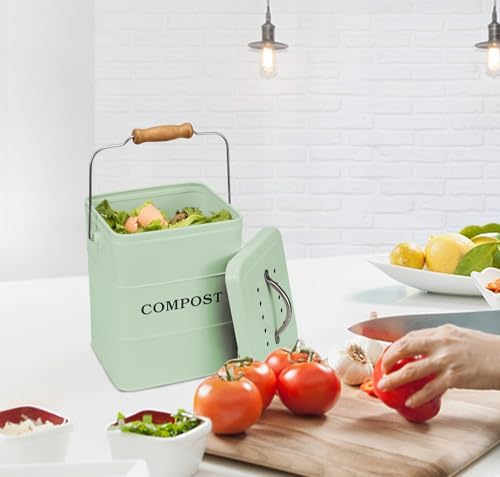 Stainless Steel Compost Bin, 1 Gallon