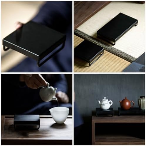 Iron Teapot Stand Black Vintage Holder for Desktop Tea Service and