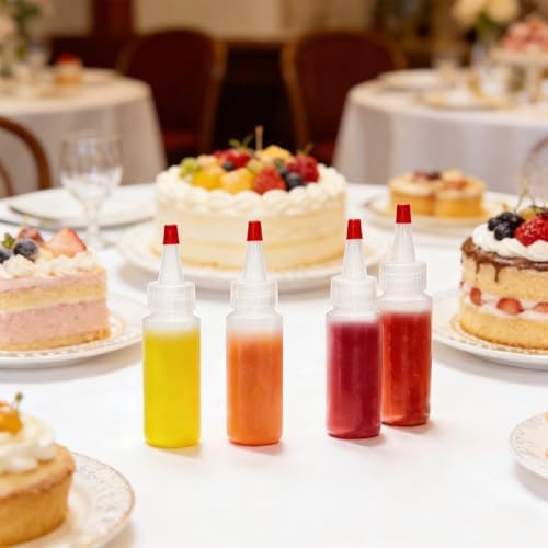 36 Pcs 2 oz Small Plastic Squeeze Condiment Bottles with Red Tip