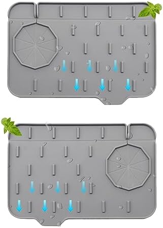 2 Pieces Kitchen Sink Splash Guard 8.3" Mini Sink Faucet Mat Faucet