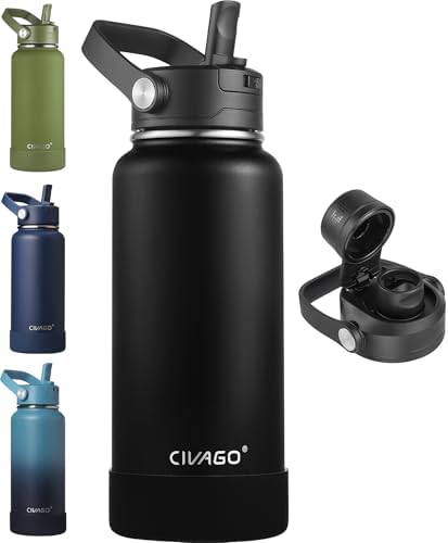 CIVAGO 32 oz Insulated Stainless Steel Water Bottle with Removable