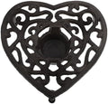Cast Iron Teapot Warmer Tripod Stand, Decorative Trivet Heart Shaped