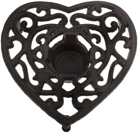 Cast Iron Teapot Warmer Tripod Stand, Decorative Trivet Heart Shaped
