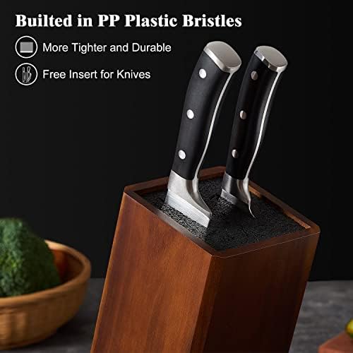 Universal Acacia Wood Knife Block Without Knives