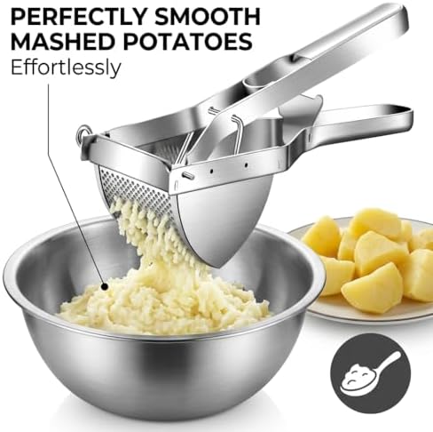 Potato Ricer Stainless Steel with Dough Scraper, Ricer for Mashed