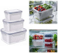 Fruit Storage Containers for Fridge with Removable Colander, Airtight