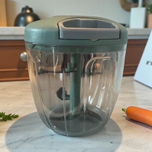 Manual Food Processor Vegetable Chopper, Portable Hand Pull String